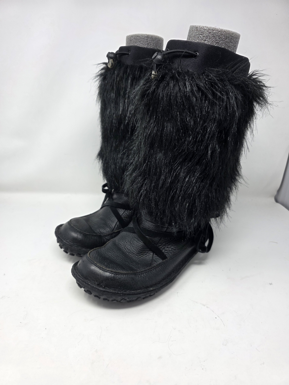 Sorel Ahnah Black Leather Faux Fur Thinsulate Winter Boots Womens Size 7
